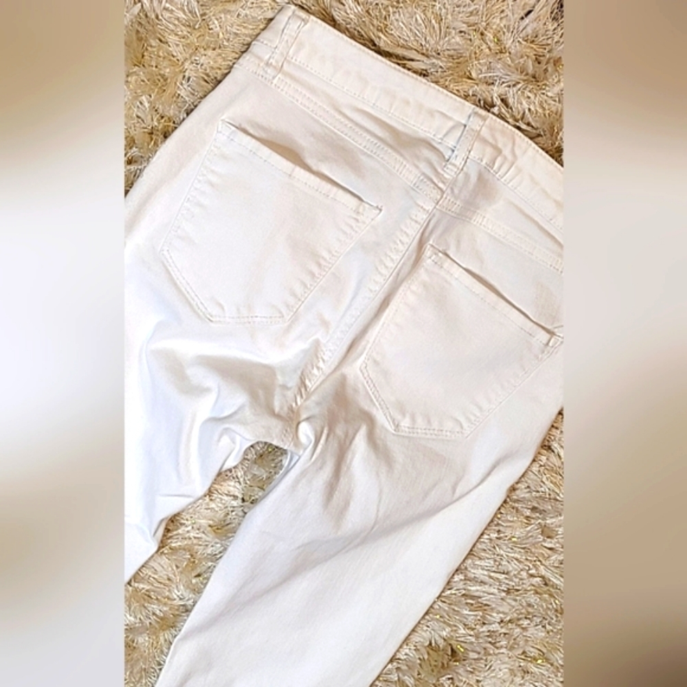 Women's White Denim Fitted Jeans Size 5/27 - Picture 6 of 8